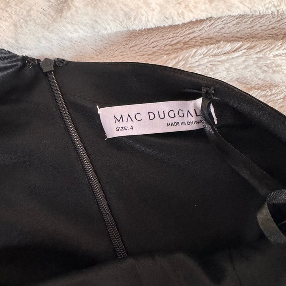 MAC DUGGAL NEW One Shoulder Ruffle Pleated Mini Midi Jersey Dress Size 4 NWT - Picture 8 of 14